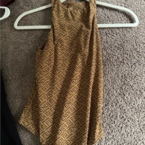 Fendi Tan Logo Sleeveless Top